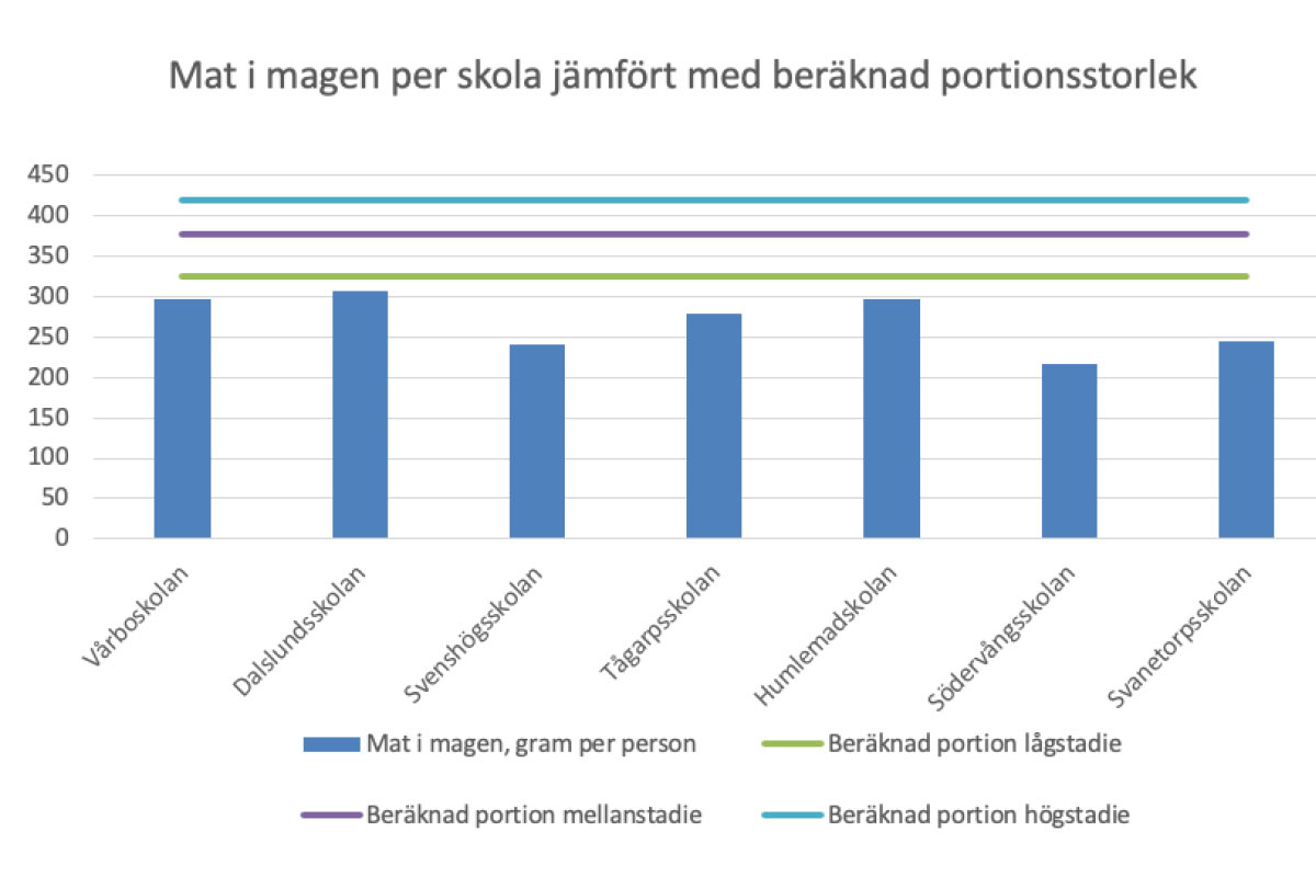 Diagram - Mat i magen per skola
